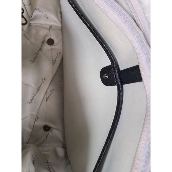 Glass Ladder & Co. Black Saffiano Tote Bag Croc Trim Laptop Pocket - Picture 5 of 12